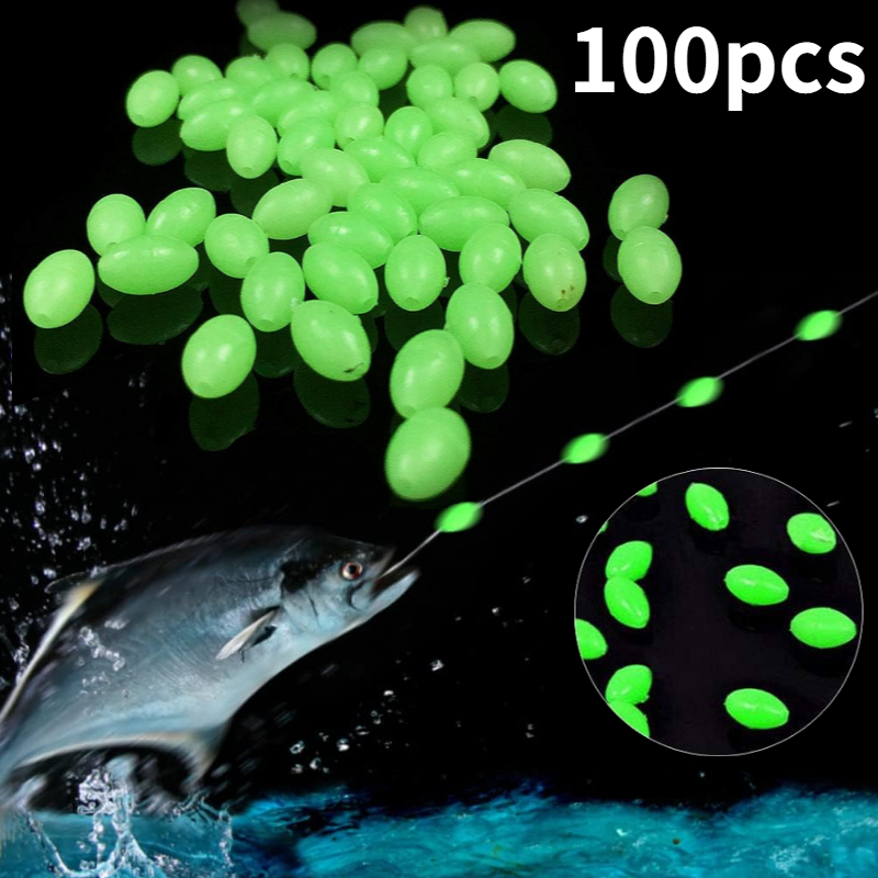 Fishing Lure Topwater - 100pcs/lot Oval Night Luminous Fishing Beads