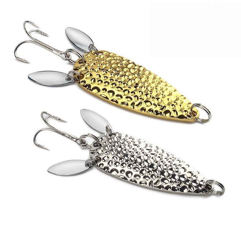 Fishing Lure Swimbait - 1Pcs Metal Spoon Spinnerbait Double Rotating