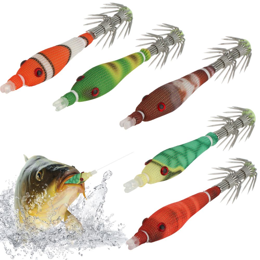 Fishing Lure Soft Plastic - 5pcs 60mm 3.3g Mini Squid Tataki