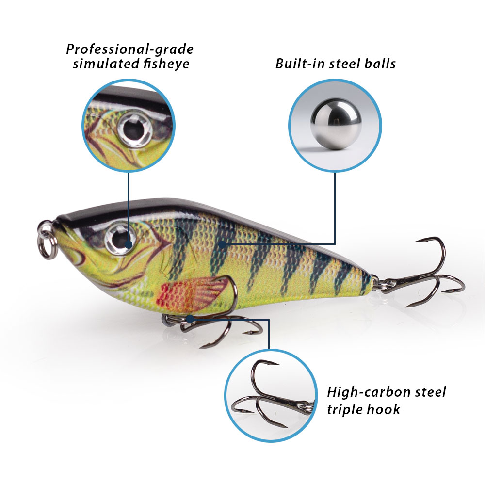 80mm/15.5g Muskies Jerkbait Pi - Fishing Lure Swimbait review and price