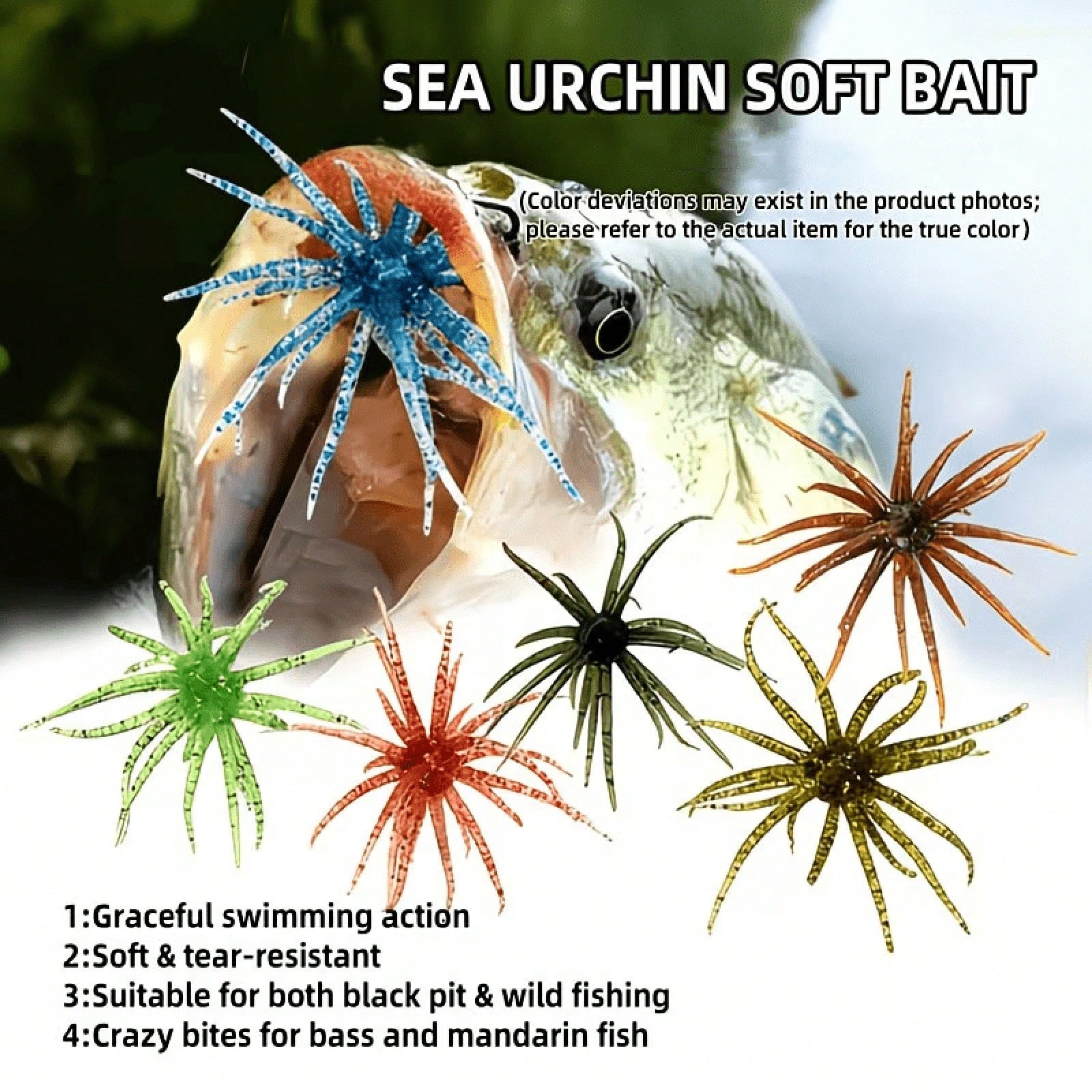 6Pcs Fishing Sea Urchin Soft L - Fishing Lure Topwater review and price