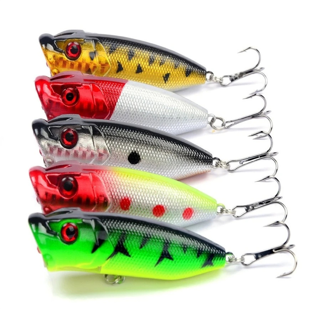 5Pcs Popper Fishing Lures 3d E - Fishing Lure Crankbait review and price