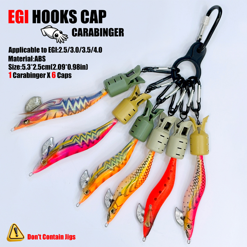 Squid Jig Hook Caps and Carabi - Fishing Lure Jig review and price