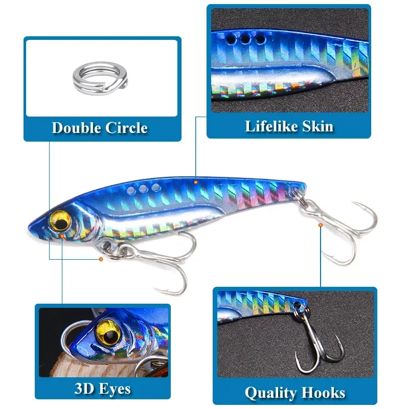 8/13/16/20g 3D Blue Yellow Pin - Fishing Lure Blade Bait review and price